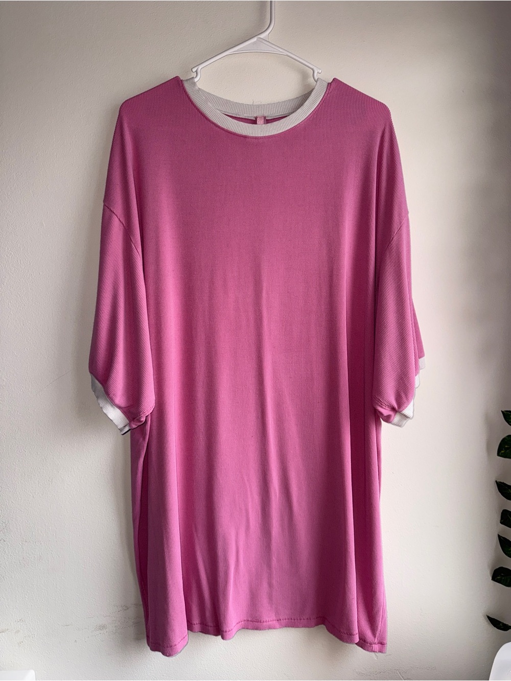 SKIMS Soft Lounge Ringer Tee Oversized Hot Pink Size M - Picture 2 of 8